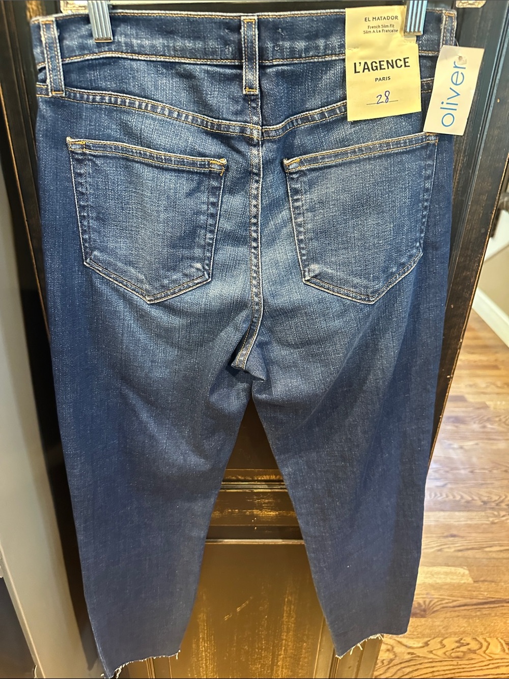 L'AGENCE Dark Wash Blue Women's Jeans French Slim Fit - Picture 5 of 12